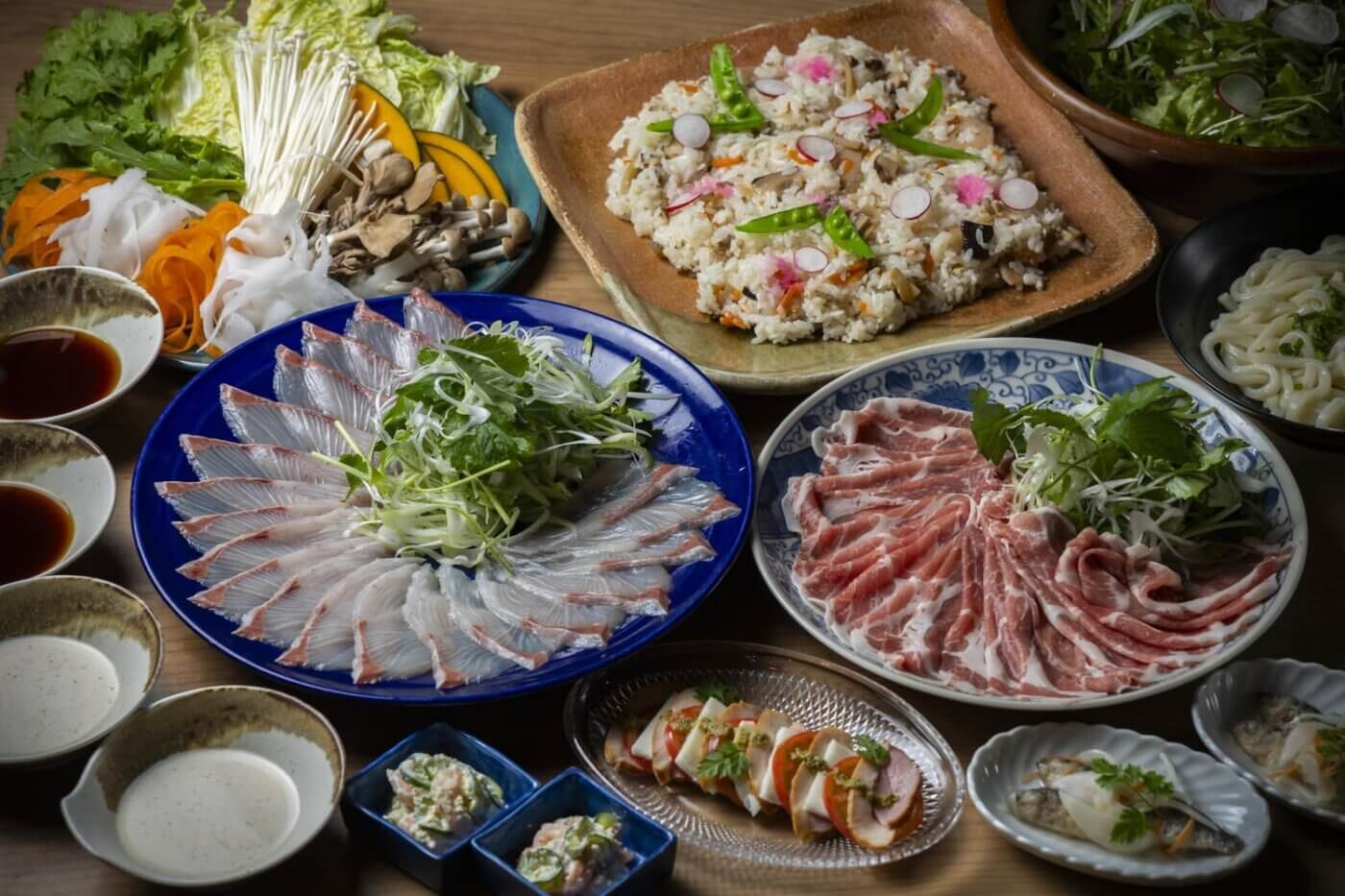 プライベートヴィラ鹿児島 Genkouの森 鹿児島県産豚肩ロースとカンパチのしゃぶしゃぶコース